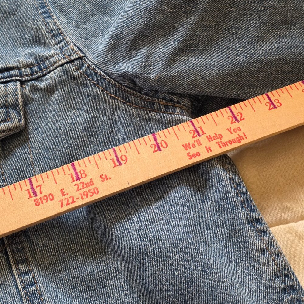 Highway Jeans Button-Up Distressed Denim Jacket Grunge Blue Wash Y2K SZ L - Picture 10 of 12